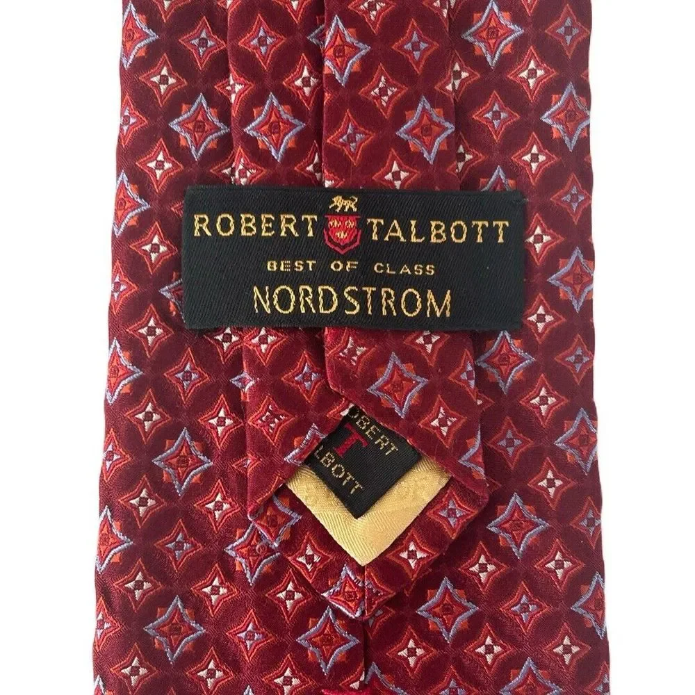 Robert Talbott Best Of Class Nordstrom Silk Red Tie Hand Sew Made In USA‎ 60
